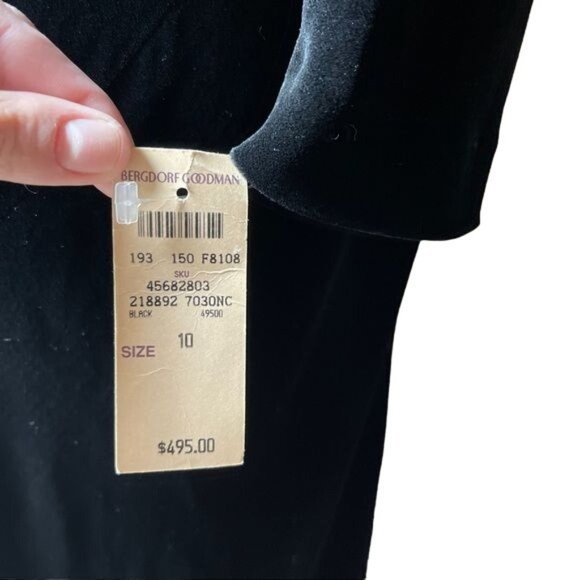 NWT 90’s Vintage $495 DKNY Bergdorf Goodman Black Velvet Beaded Gown Silk Blend - Picture 7 of 13